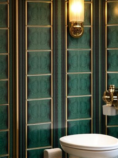 Art-Déco Keramikfliesen in einem klassischen Badezimmer