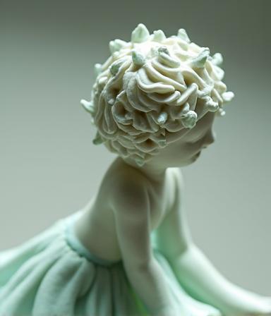 Filigrane Keramikfigur, inspiriert von Natur